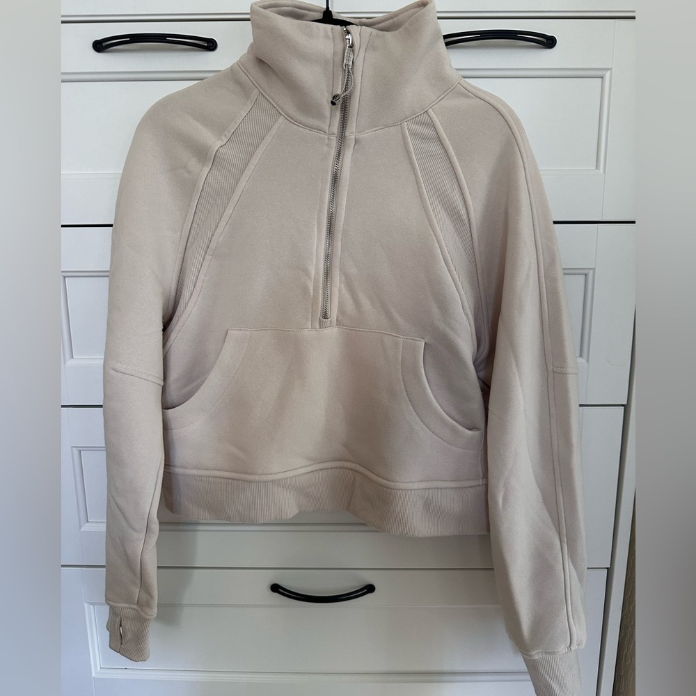 Better together women’s half-zip fleece-lined sweatshirt in Bone color Size S